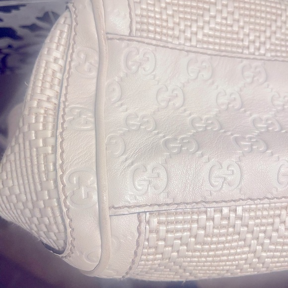 EUC Gucci Diamanté Leather and Raffia Sukey Hobo with Monogram trim - Picture 7 of 12